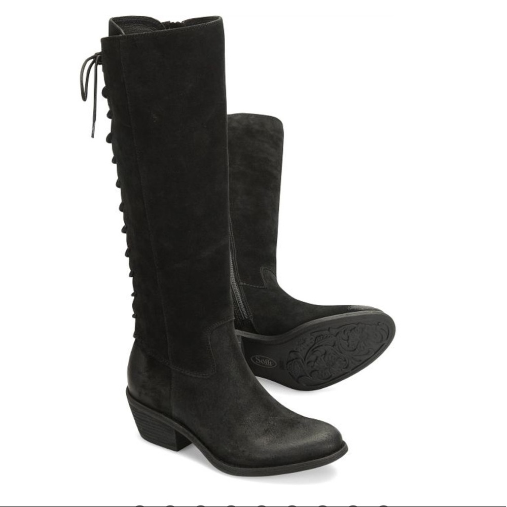 Sofft Sharnell Water Resistant Knee High Boot size 9.5 black suede